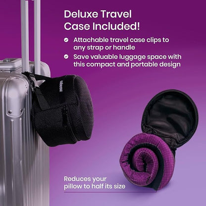 Evolution Cool Travel Neck Pillow by Cabeau - Cooling Airflow Vents, Memory Foam Neck Support, and Adjustable Clasp - Comfort On-The-Go with Carrying Case - Airplane, Train, Car, and Gaming (Blue)