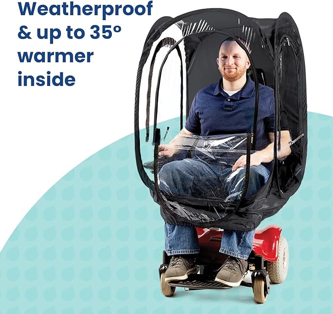 WeatherPod® ChairPod® The Original Pop-Up Pod - 1 Person Wearable Pod for Wheelchairs, Folding Chairs, Camping Chairs, Offers Protection from The Wind, Rain, and Cold - Chair Tent for Sports