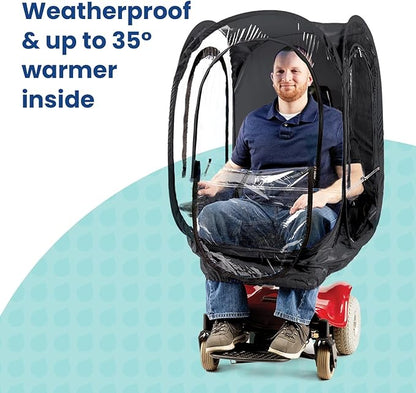 WeatherPod® ChairPod® The Original Pop-Up Pod - 1 Person Wearable Pod for Wheelchairs, Folding Chairs, Camping Chairs, Offers Protection from The Wind, Rain, and Cold - Chair Tent for Sports