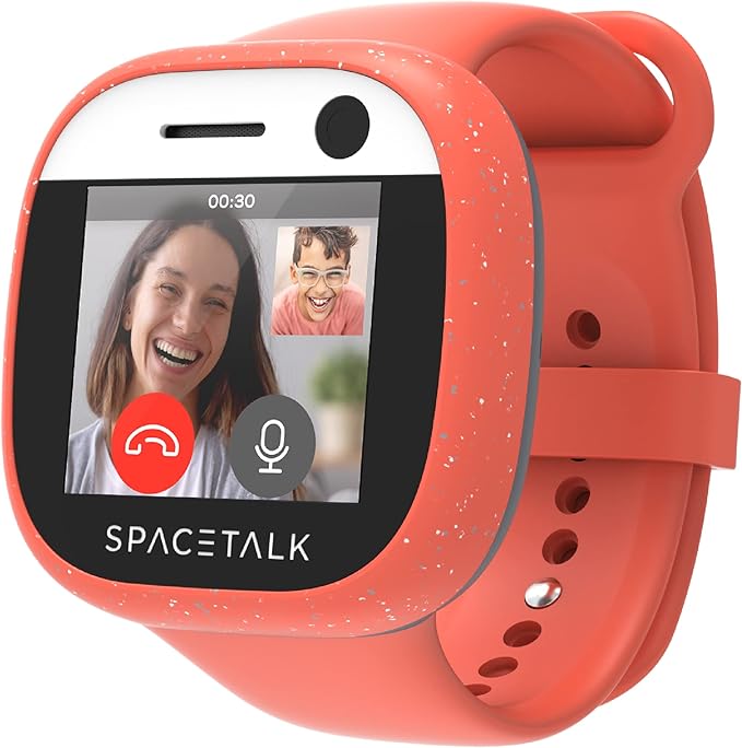 SPACETALK Adventurer Smartwatch (Coral) | Kids Smart Watch with 4G, GPS, Text & Video Calling | 5MP Camera | Splashproof | Sim Included | Tough Screen | *Mobile Plan Required (Sold Separately)*