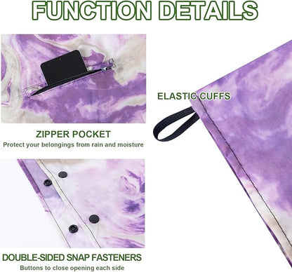 Hooded Rain Ponchos for Adult - Rain Coat and Rain Jacket with Waterproof Pocket and Zipper