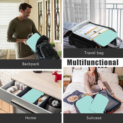 4 Set Compression Packing Cubes Travel - Travel Accessories Expandable Packing Organizers for Carry On - Essentials Luggage Bags - Light Teal