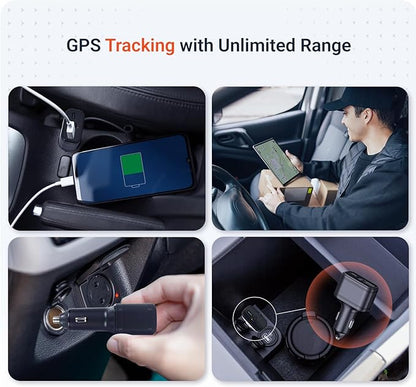 PAJ GPS USB GPS Tracker 4G – Mini Vehicle Tracker for Cars & Trucks – Direct 12V Connection via Cigarette Lighter Port, Built-in SOS Button – Worldwide Real-Time Tracking via App