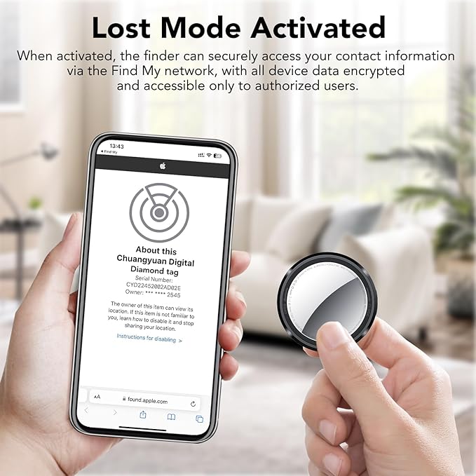 Air Tracker Tags-5 Pack Black | Bluetooth Tracker Work with Apple Find My (iOS Only), Smart Tag with Protective Case/Keychain/Lanyard, Item Finder for Luggage/Key/Suitcase, Replaceable Battery