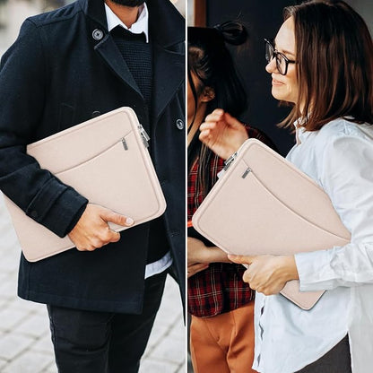 Laptop Case 14 inch, Shockproof Protective Laptop Cover Briefcase Carrying Computer Bag with Accessory Pocket Portable Computer Sleeve for 14" MacBook, HP, Dell, Lenovo, Acer, Pink