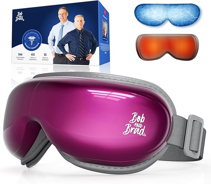 BOB AND BRAD Eye Massager with Heat and Cooling, EyeOasis 3 Eye Mask for Migraine FSA Eligible/HSA Eligible, Heated Face Massager for Dry Eye Strain Relief Improve Sleep, Christmas Gifts for Women