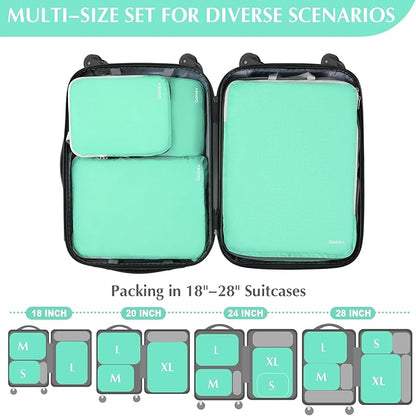 Gonex Compression Packing Cubes, 3pcs/4pcs Expandable Storage Travel Luggage Bags Organizers