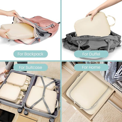Cambond Compression Packing Cubes for Travel Women - Expandable Travel Bags Luggage Organizers Travel Essentials Compression Cubes for Travel Carry on Suitcases Organizer