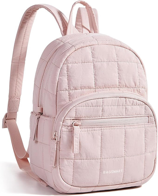 BAGSMART Mini Backpack for Women, Lightweight Small Backpack Purse, Fashion Causal Daypack for Work College, Water Resistant, Pink