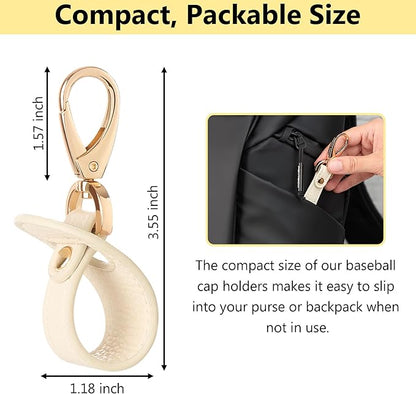 BAREFOOT CARIBOU Hat Clip for Travel, Hands-Free Bag, Backpack, Purse, and Hiking Gear Clip-on Holder Strap for Baseball, Snapback, and Ponytail Caps