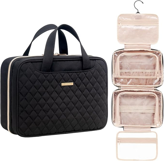 Everfun Hanging Travel Toiletry Bag Christmas Gifts for Women Traveling With Leakproof Compartment Makeup Cosmetic Organizer Dopp Kit Travel Accessories Essentials Must Have