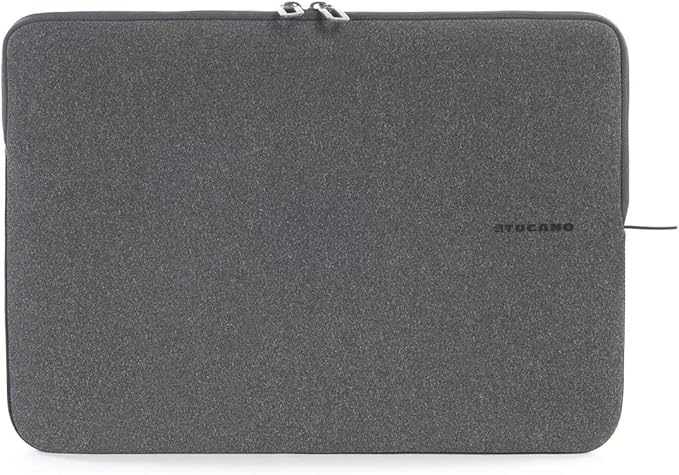 TUCANO Melange Neoprene Sleeve Comp. with MacBook Pro 16” / Laptop up to 15.6”, 4mm Thick, Anti-Slip, Anti-Scratch Grey Black