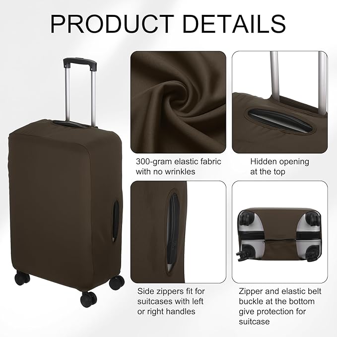 uxcell Travel Luggage Cover, Washable Suitcase Covers for Luggage Anti-scratch Suitcase Protector Elastic Baggage Protective, Fits 18-21 Inch Suit Case, Dark Brown