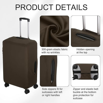 uxcell Travel Luggage Cover, Washable Suitcase Covers for Luggage Anti-scratch Suitcase Protector Elastic Baggage Protective, Fits 18-21 Inch Suit Case, Dark Brown