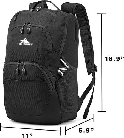 High Sierra Swoop SG Backpack, Travel or Work Laptop Bookbag with Drop Protection Pocket, and Tablet Sleeve, One Size, Aquamarine