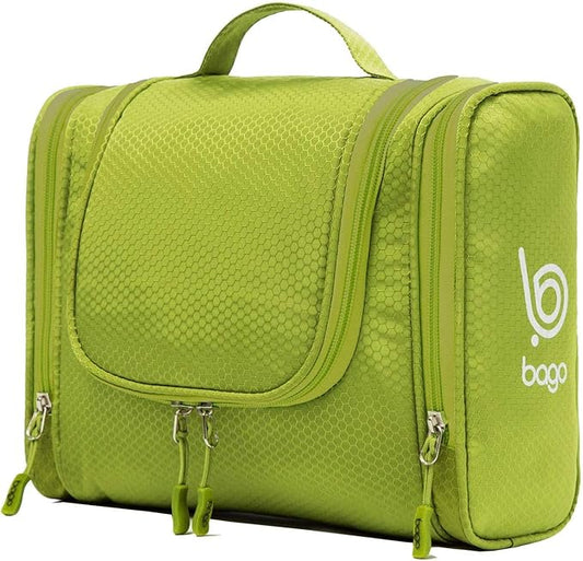Bago Travel Toiletry Bag for Women and Men X-Large Waterproof Hanging Large Toiletry Bag for Bathroom and Travel Bag for Toiletries Organizer - Makeup Bag (Green)