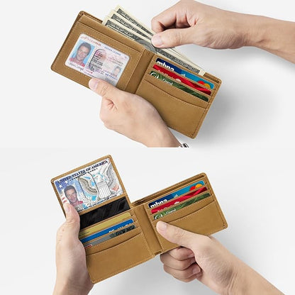 Zitahli Wallet for Men 12 Card Holder Slim Rfid Leather 2 ID Window Wallets With Gift Box Men's Accessories