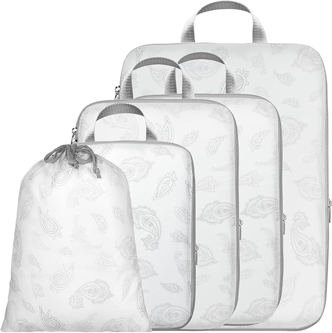 Cambond Compression Packing Cubes for Travel Women - Expandable Travel Bags Luggage Organizers Travel Essentials Compression Cubes for Travel Carry on Suitcases Organizer