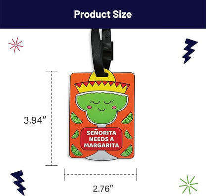 Funny Luggage Tag – Hilarious Travel ID Tag with Sarcastic Saying – Durable & Easy to Spot Suitcase Tag for Men, Women, Frequent Flyers, or Gag Gift for Travelers - Margarita