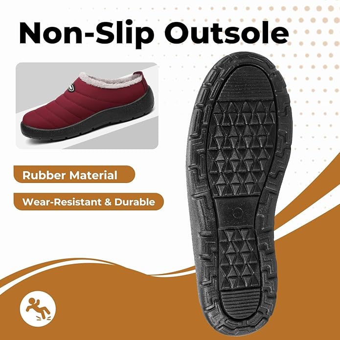 Mishansha Mens Womens House Slippers Warm Fur Lined Winter House Shoes Slip on Cozy Indoor Outdoor Slipper