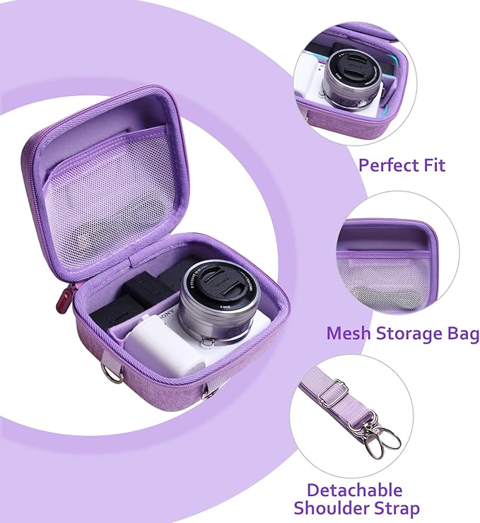 XANAD Hard Case for Sony a6400/a6700/a6100/a6000/ZV-E10/ZVE10 II/RX100 VII or Fujifilm X100VI / X100V Digital Camera (Purple)