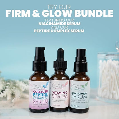 Eva Naturals Anti-Aging Serum Set – Vitamin C, Retinol & Hyaluronic Acid Serums for Face, Hydrating Bundle for Skin, Fine Lines, Wrinkles, Collagen, Firming, Plumping, Radiance & Youthful Hydration