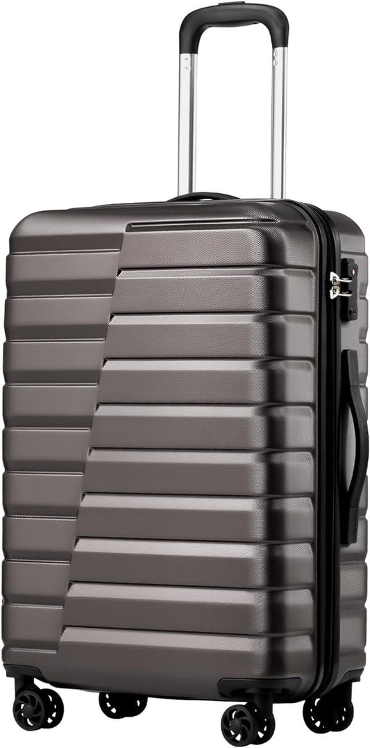 Coolife Larage Luaggage Hardside Expandable Suitcase with Spinner Wheels Checked 28-Inch