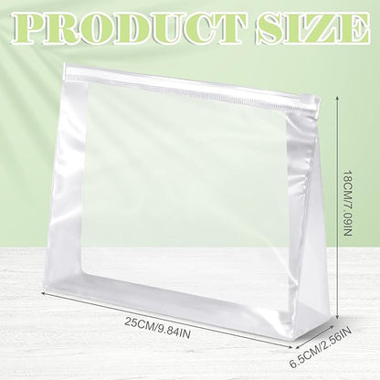Xuniea 50 Pcs Mini Clear Makeup Bag Small Clear Zipper Pouch Travel Plastic Cosmetic Organizer Waterproof for Toiletries Swimsuit Bikini Bathing Suit(9.8'',Transparent)