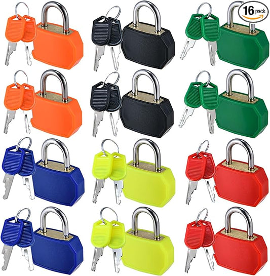 12 PCS Suitcase Locks with Keys,Small Luggage Padlocks Metal Padlock with Key,Multicolor Lock Luggage Locks Mini Keyed Padlock for Backpack Boxes Laptop Bag School Gym Locker,28 mm,6 Colors