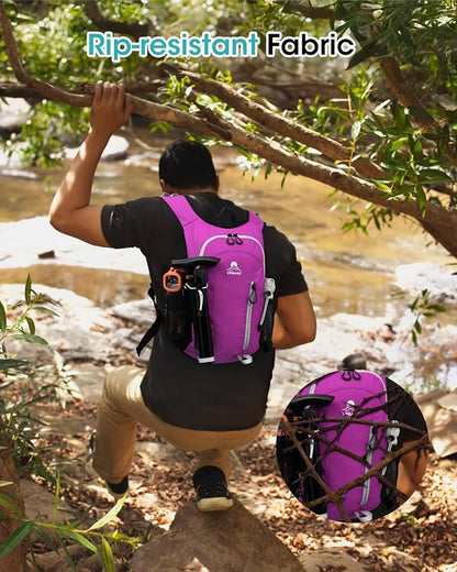 Small Hiking Backpack with Front Phone Holder, Packable Back pack with Chest and Waist Strap, Lightweight Daypack for Women Men