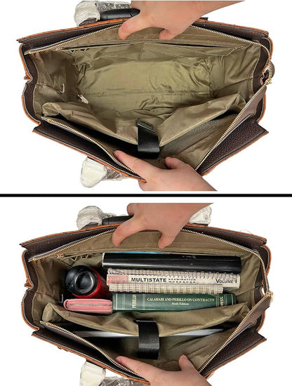 JKM & Company Rolling Laptop Bag for Women | Designer Wheeled Briefcase | Fits 13-17" Laptops | Office Travel Computer Case