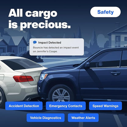 Bouncie GPS Tracker for Vehicles with Real-Time Location, Route History, Speed Monitoring, Geo-Fence & Accident Notifications - for Fleets & Family - Cancel Anytime