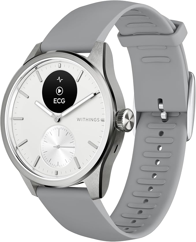 WITHINGS ScanWatch 2 - Hybrid Smart Watch, Heart Rate Monitoring, Fitness Tracker, Cycle Tracker, Sleep Monitoring, GPS Tracker, 30-Day Battery Life, Android & Apple Compatible, HSA/FSA
