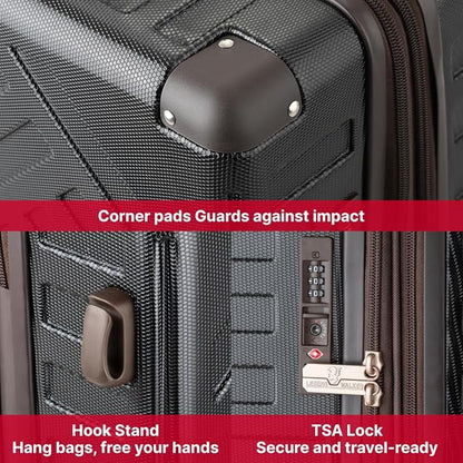 LEGEND WALKER DECK Hardside Expandable Luggage, 19 inch, Carry-on, Black, 5514-49-BK