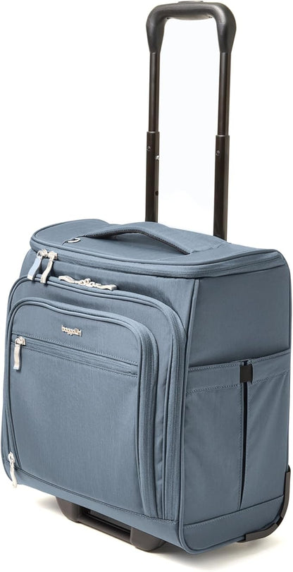 Baggallini Expandable Underseat Carry-On - Lightweight Travel Luggage Carry On Weekender with Wheels