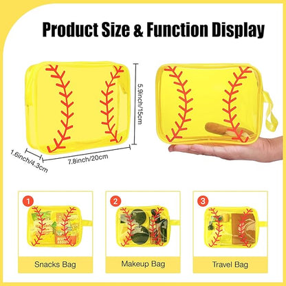 40 PCS Softball Makeup Bag - Softball Goodie Bags Bulk Waterproof Clear PVC Travel Toiletry Zipper Pouch Organizer, Premium Softball Team Gifts for Girls Women Players Coaches