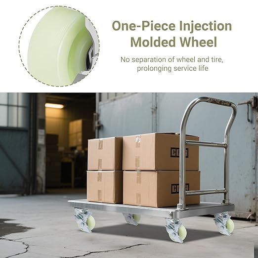 W B D WEIBIDA Heavy Duty Caster Wheels 4 Inch - 2500 LBS, PP Plate Castor Set of 4 with Double Ball Bearings, Non-Marking Quiet Industrial Swivel Casters for Hand Trucks, Carts, Industrial Equipment