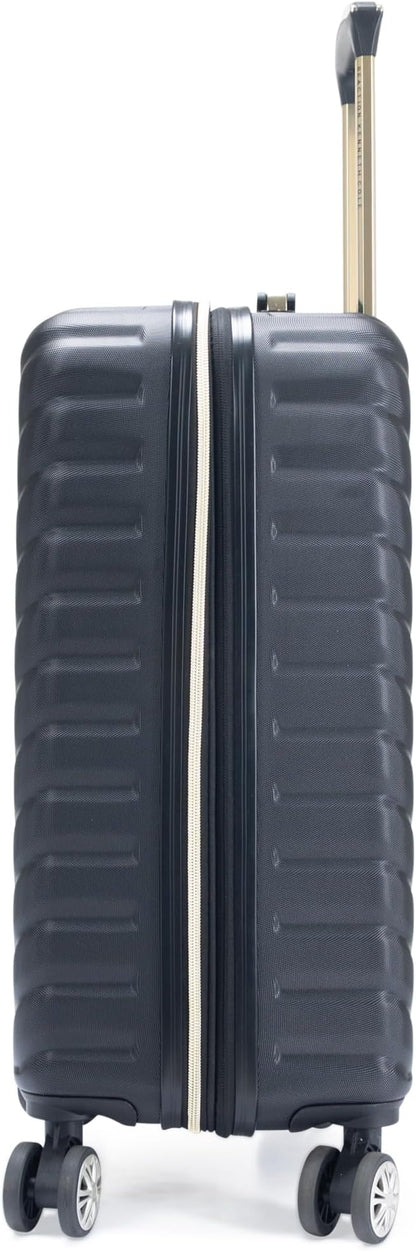 Kenneth Cole REACTION Madison Square Lightweight Hardside Chevron Expandable Spinner Luggage, Black, 20-Inch Carry On
