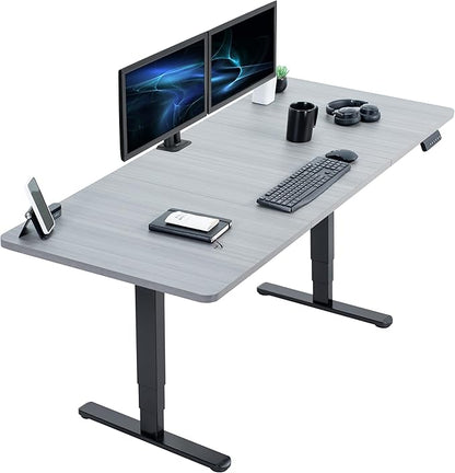 VIVO Electric 71 x 30 in Dual Motor Sit Stand Desk, Memory Height Adjustment, 2B Series, Dark Gray Top Black Frame, DESK-KIT-2B7G