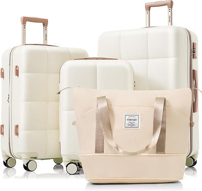 Hardshell Suitcase with Cup Holder Luggage Set for Women with Travel Bag