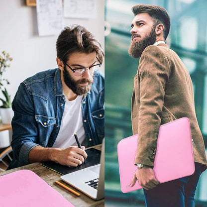Laptop Case Sleeve, Resistant Neoprene Laptop Sleeve/Notebook Computer Pocket Case/Tablet Briefcase Carrying Bag Compatible with 13-13.3 Inch MacBook Pro,MacBook Air,Notebook Computer-(Pink)