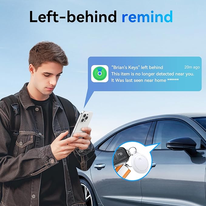 Smart Tags-4 Pack, Smart Bluetooth Tracker Work with Apple Find My, Key Finders and Find My Tracker, Game Changer Waterproof Smart Tag with Key Ring Tracker Tag for Keys/Luggage/Wallet