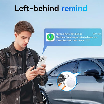 Smart Tags-4 Pack, Smart Bluetooth Tracker Work with Apple Find My, Key Finders and Find My Tracker, Game Changer Waterproof Smart Tag with Key Ring Tracker Tag for Keys/Luggage/Wallet