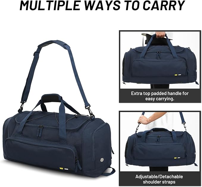 MIER Large Gym Bag for Men Sports Duffle Bag with Shoe Compartment 60L Lightweight Duffel Bags for Workout Fitness Travel