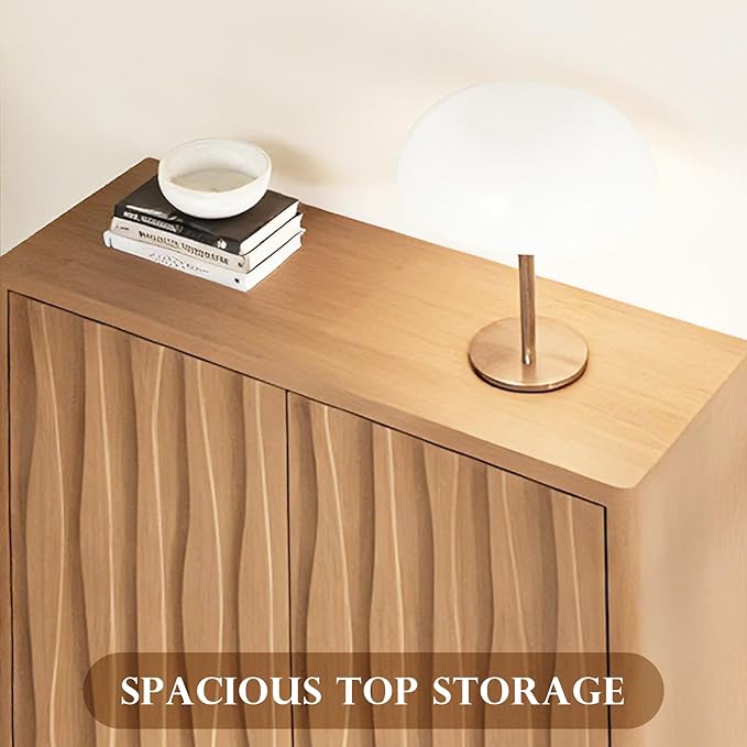 Shoe Cabinet - 2 Doors Shoe Cabinet Storage for Entryway, Modern 4 Shelves Shoe Storage Organizer with Easy Push to Open Doors to 24 Pairs