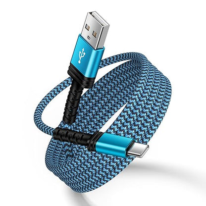 USB to USB C Cable 10FT Long Braided USB A to Type C Charger Fast Charging Power Cord for Samsung Galaxy A17/A16 5G/A15/A56/A36/A55/S25 Edge/S24 Ultra/S23/S22/S21/S20/S10/Pixel 9a/9 Pro xl/8a/7a/8/7/6