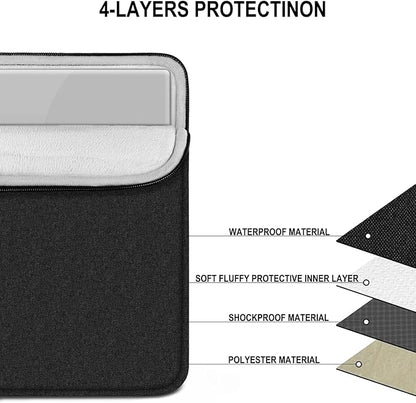 Laptop Sleeve, Traveling Water Resistant Carrying Computer Bag with Pocket, Shockproof Protective Laptop Case Cover Compatible for 15.6 Inch HP, Lenovo, Dell, ASUS, Acer, Notebook, Black