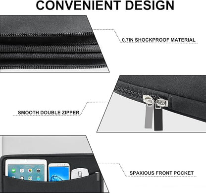 Laptop Case 15.6 inch, Shockproof Protective Laptop Cover Carrying Computer Bag with Accessory Pocket Portable Computer Sleeve Compatible with HP, Dell, Lenovo, Asus, Grey