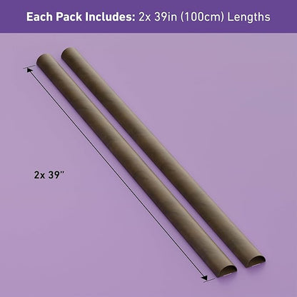 D-Line Half Round Cord Hider, Patented Cable Cover, Hide TV Wall Mount Wires, Raceway for Cords, Decorative Wire Covers, Paintable, Adhesive, 2X 2in W x 1in H x 39in L, Wood-Effect