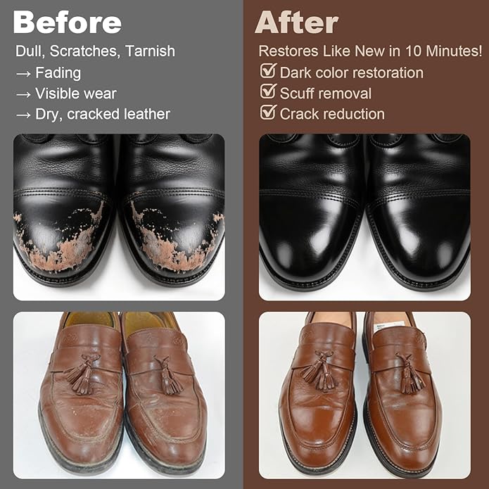 15Pcs Shoe Care Kit, Shoe Polish Brush Cleaning Kit Black Brown Neutral Oil Gentle Care for Shoes, Leather Boots Care Shoe Shine Kit with Men & Women